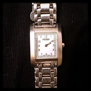 silver Fendi ladies wristwatch